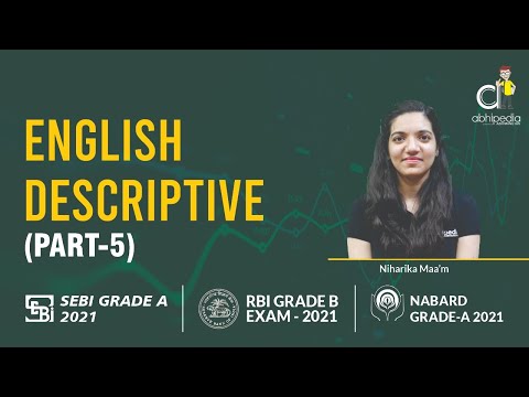 NABARD GRADE A|SEBI GRADE A| RBI GRADE B | ENGLISH DESCRIPTIVE| PART- 5 | BY NIHARIKA MA'AM