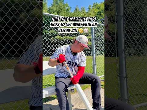 Using an ILLEGAL BAT! 🤣⚾️ #baseball #baseballplayer #baseballlife #homerun #viral #athlete #sports