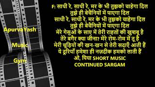 Mere Dholna Sun Karaoke Lyrics Scale Lowered - YouTube
