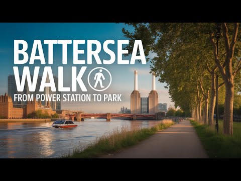 Walking from Battersea Power Station to Battersea Park | Chelsea Bridge & Thames Views | London 4K