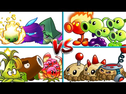 Random 5 Team MUSHROOM x PULT x BOMB x PEA x MINT - PvZ 2 Team Plant Battlez