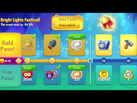 @Fishdom Win Strikes Level 9543 - 9563. Bright Lights Festival Level 14 🔐