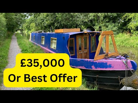 For Sale Narrowboat, 51’ Trad Stern, Off grid, £35,000