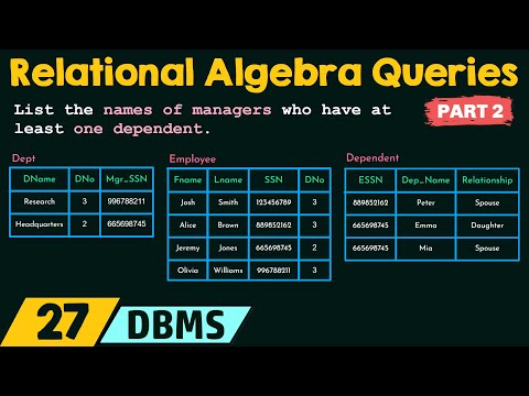 Relational Algebra Queries Part 2