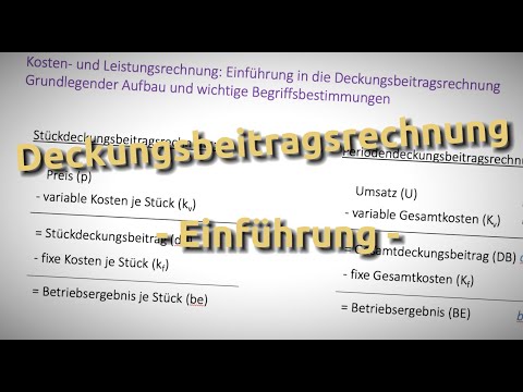 Deckungsbeitragsrechnung - Einführung