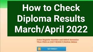 How to Check ODD Sem Diploma March/April 2022 Resu