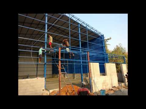 Steel Column Badminton Court Roofing Fabrications, Thickness: 0.47mm