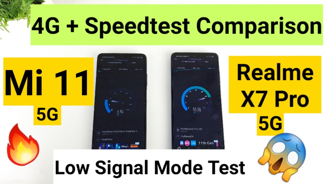 Mi 11 vs realme x7 pro 4g data speedtest results comparison
