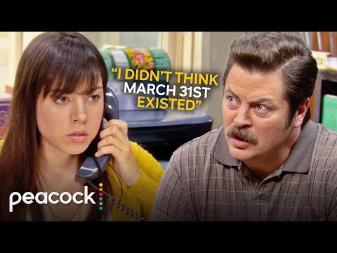 Parks and Recreation | April Accidentally Schedules 93 Meetings For Ron On One Day