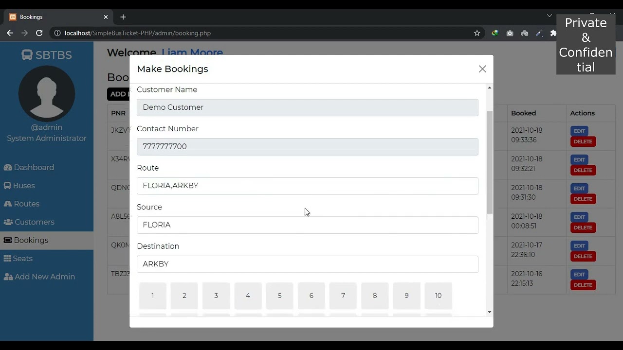 Bus Ticket Booking System Full PHP Project with Source Code