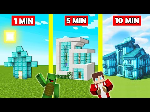 DIAMOND HOUSE BUILD BATTLE CHALLENGE In Minecraft - NOOB VS PRO - Maizen Mizen Mazien Parody