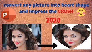 How to crop picture into heart shape| circle shape| in PowerPoint 2020|#editpicure| TECH MARF
