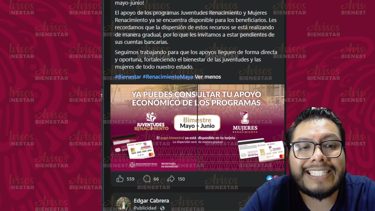 CORRELE Ya está el pago del programa mujeres renacimiento y juventudes renacimiento mayo-junio 2026