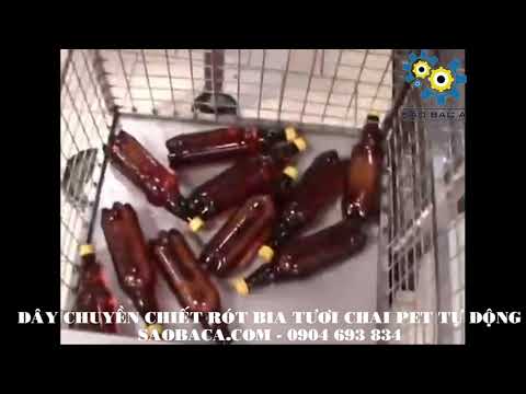 Dây chuyền máy chiết rót bia tươi chai PET