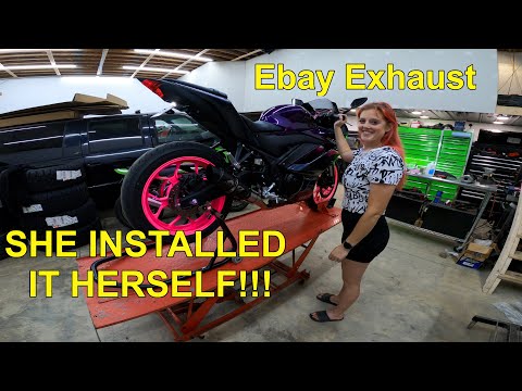 2023 Yamaha R3 Custom | Full Ebay Exhaust Install | KO Lightning