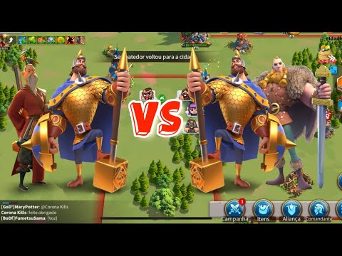Charles Martel/Sun Tzu vs Charles Martel/Bjorn - no equip - Rise of Kingdoms RoK
