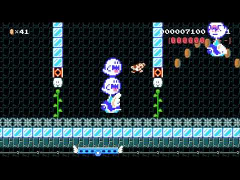 スリップトラックリフト/Slip Track Trek by タチハヤ - SUPER MARIO MAKER - NO COMMENTARY 1AT