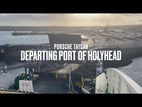 Departing Port of Holyhead 4K | Porsche Taycan 4S