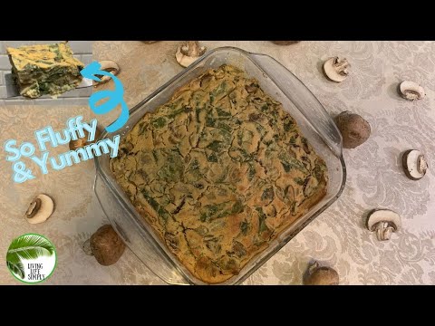Mushroom & Collard Greens Frittata -  Easy Frittata Recipe // Vegan, Soy Free, Gluten Fee
