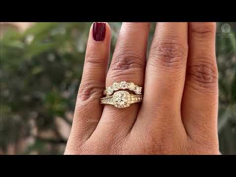 Round Halo Matching Curved Ring Set @ourosjewels