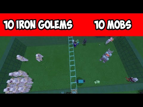 10 Iron golem vs 10 mobs | Minecraft