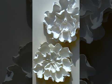 Sculpting flowers using air dry clay #homedecor #wallpainting