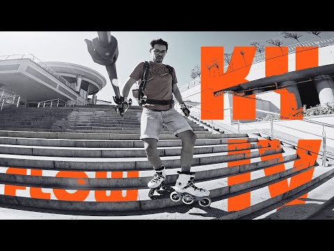 Freeskate rolling, jumping and falling in Kyiv