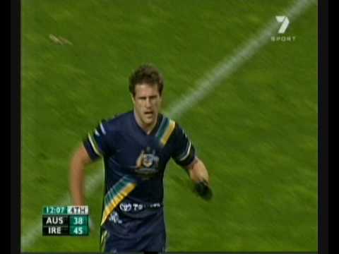 Campbell Brown Smashs Finian Hanley International Rules 2008