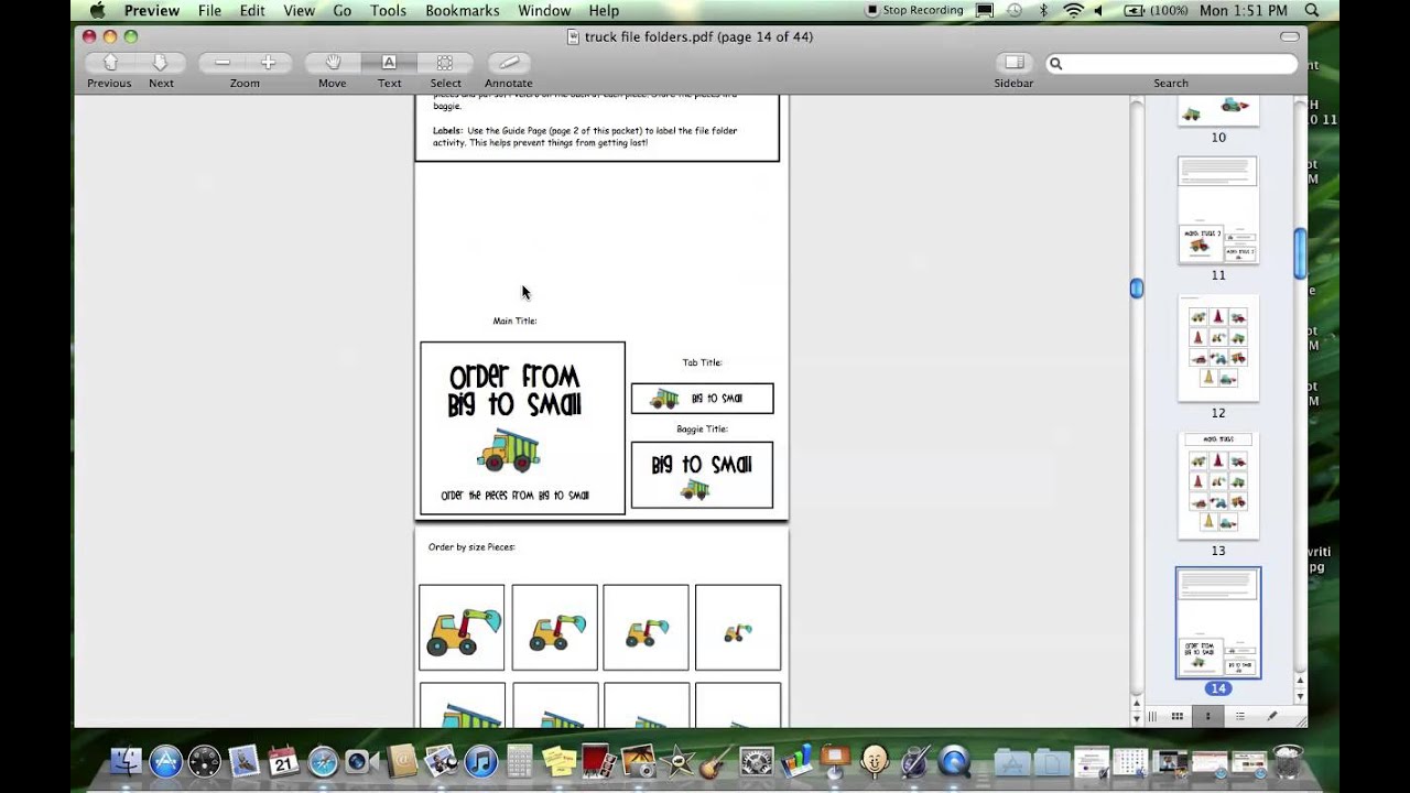 Product Preview - Truck File Folder Activities
