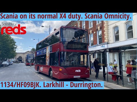 Journey on Salisbury Reds Route X4 | 1134/HF09BJK | Scania N230UD OmniCity.