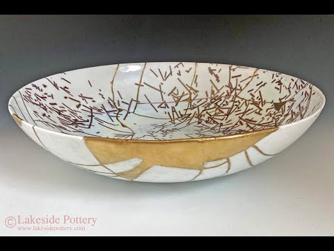 Very broken large bowl Kintsugi repair process video