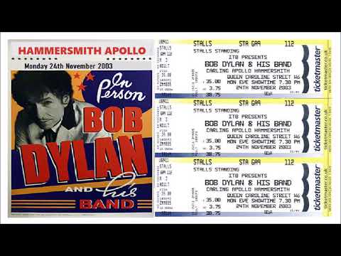 Bob Dylan 2003 European Autumn Tour – Hammersmith Apollo London UK 24th November 2003
