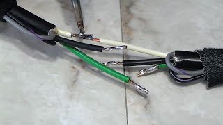 Repairing a damaged EV charging cable.