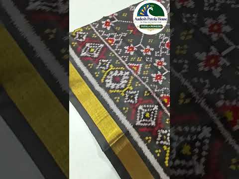 Black Navratan Motifs Single Ikat Dress Dupatta