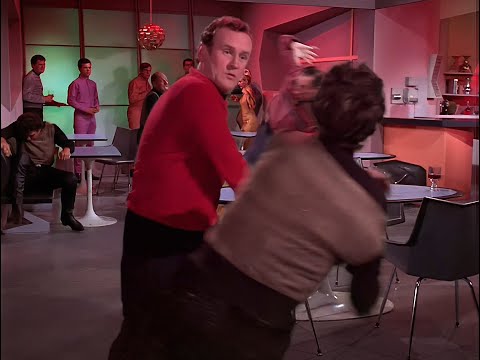 Star Trek Deep Space Nine DS9 4K AI clip - Trials and Tribble-ations Fight Scene - S05E06