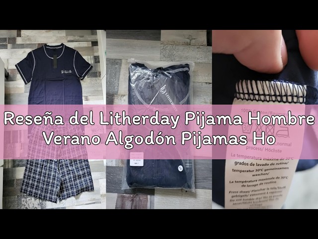 Vídeo relacionado con Litherday Pijama Hombre Invierno Algodón Conjunto de Pijama Hombre Manga Larga Camiseta con Bolsillos y Largo Pantalones de Pijama