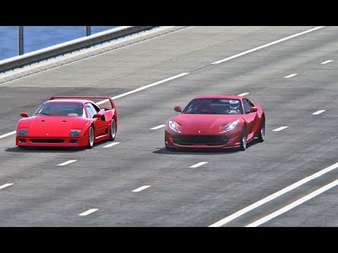 Ferrari 812 Superfast vs Ferrari F40 - TOP SPEED BATTLE