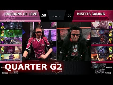 Misfits vs Unicorns of Love | Game 2 Quarter Finals S7 EU LCS Summer 2017 Play-Offs | MSF vs UOL G2