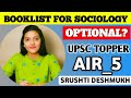 My Booklist for Sociology Optional? | by UPSC Topper Srushti Deshmukh AIR_4 || @upsciasenglish