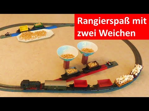 Rangierspiel mit zwei Weichen - einfache Gleispläne