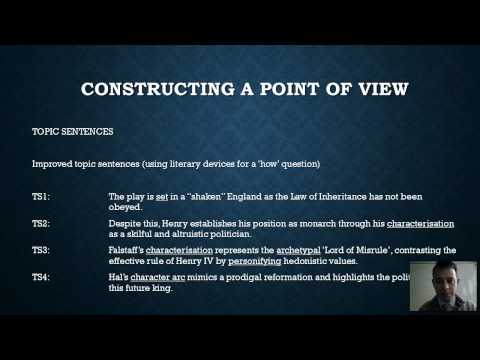 "Henry IV, Part 1" revision lecture #1: constructing a point of view