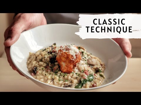 HOW TO MAKE CREAMY RISOTTO - Mushroom and goats cheese risotto with ham - cooking tips