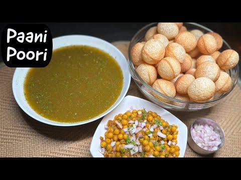 Paani Poori - Gol Gappe Recipe - Street Style Paani Poori Recipe - Ragada Curry - Powerchef Pranav