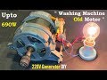 Hack ! 220V Electric Generator From A Washing Machine Motor DIY - Universal Motor To DC Generator