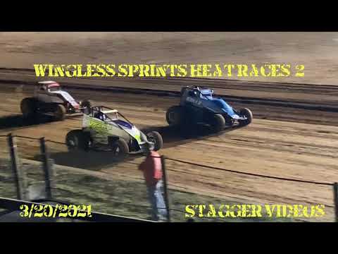 Wingless Sprints Heat Races- Lawton Speedway 3/20/2021