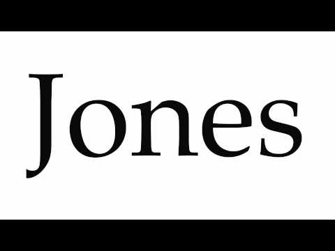 How to Pronounce Jones