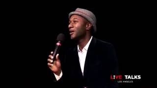 Aloe Blacc performing at Live Talks Los Angeles, Sep 20, 2016, after a talk by Simon Sinek,