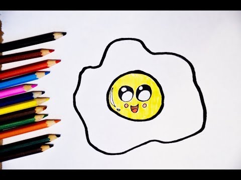 Как рисовать кавайную еду. Рисуем милую яичницу в стиле кавай