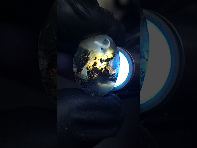 حجر عقيق طحلبي و مشجر و داؤدي طبيعي