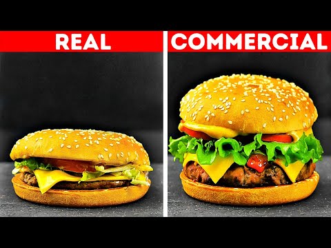 FOOD IN COMMERCIALS VS. IN REAL LIFE || Tricks Advertisers Use To Make Food Look Delicious